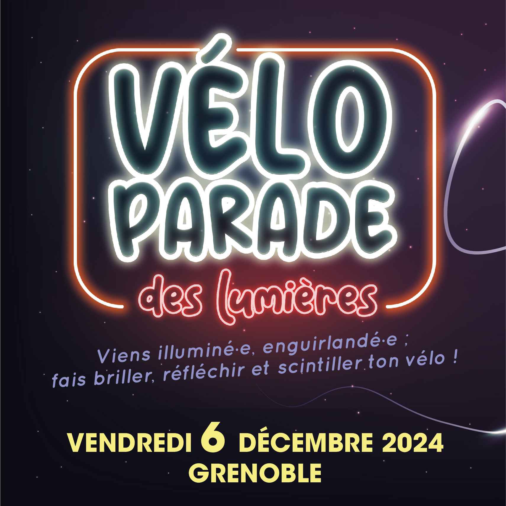 Véloparade des lumières vendredi 6 décembre