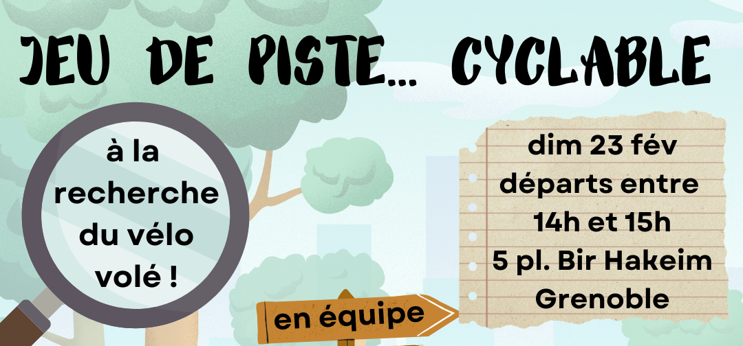 Jeu de piste… cyclable dimanche 23 février : à la recherche du vélo volé !